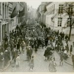 Canadians marching into Mons, CWM eo-3660